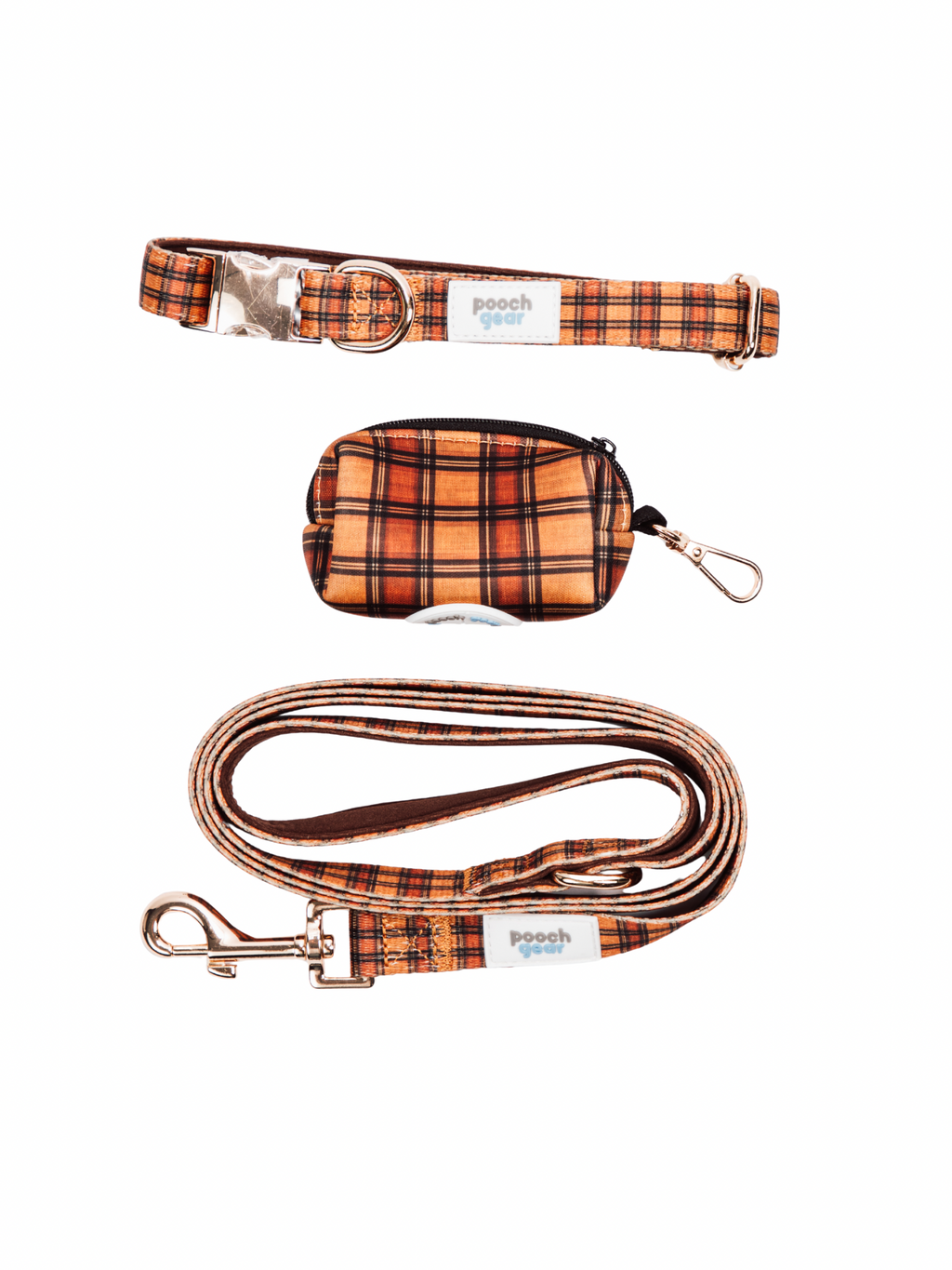 Chestnut Checks Collar Walk Set