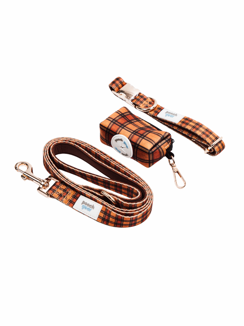 Chestnut Checks Collar Walk Set