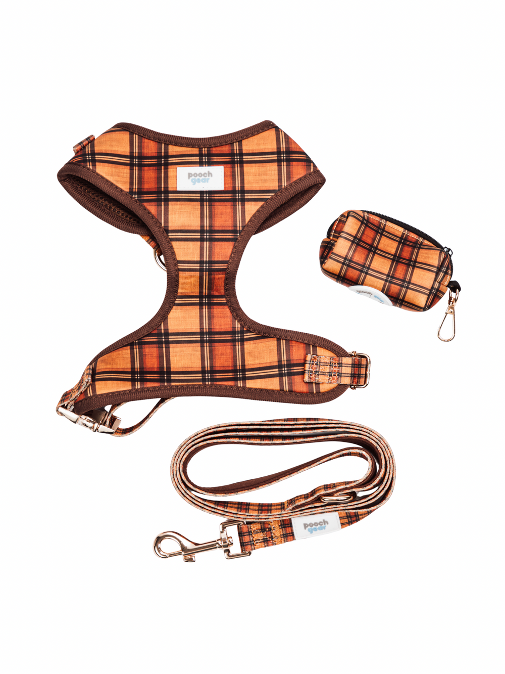 Chestnut Checks Harness Walk Set