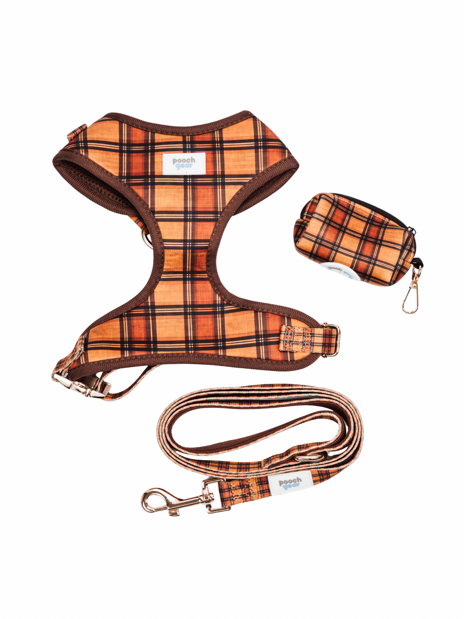 Chestnut Checks Harness Walk Set