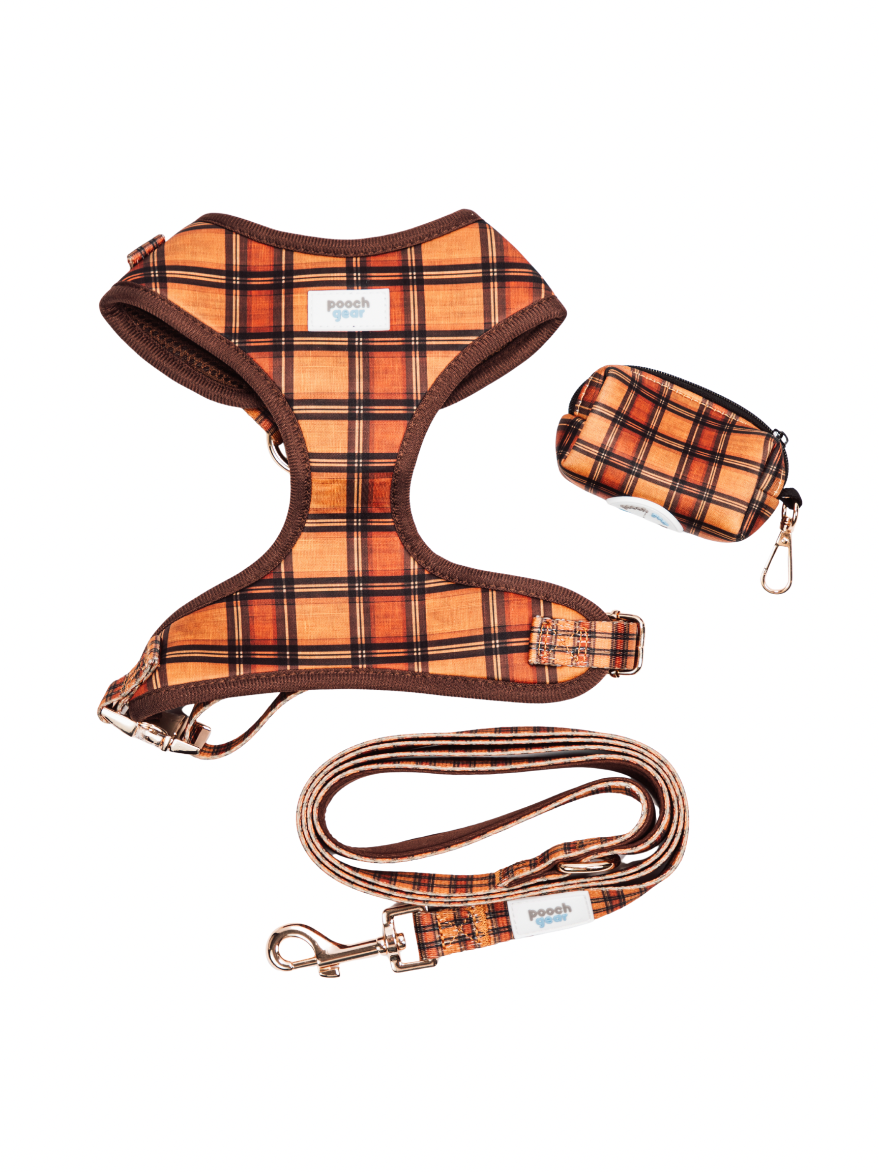 Chestnut Checks Harness Walk Set